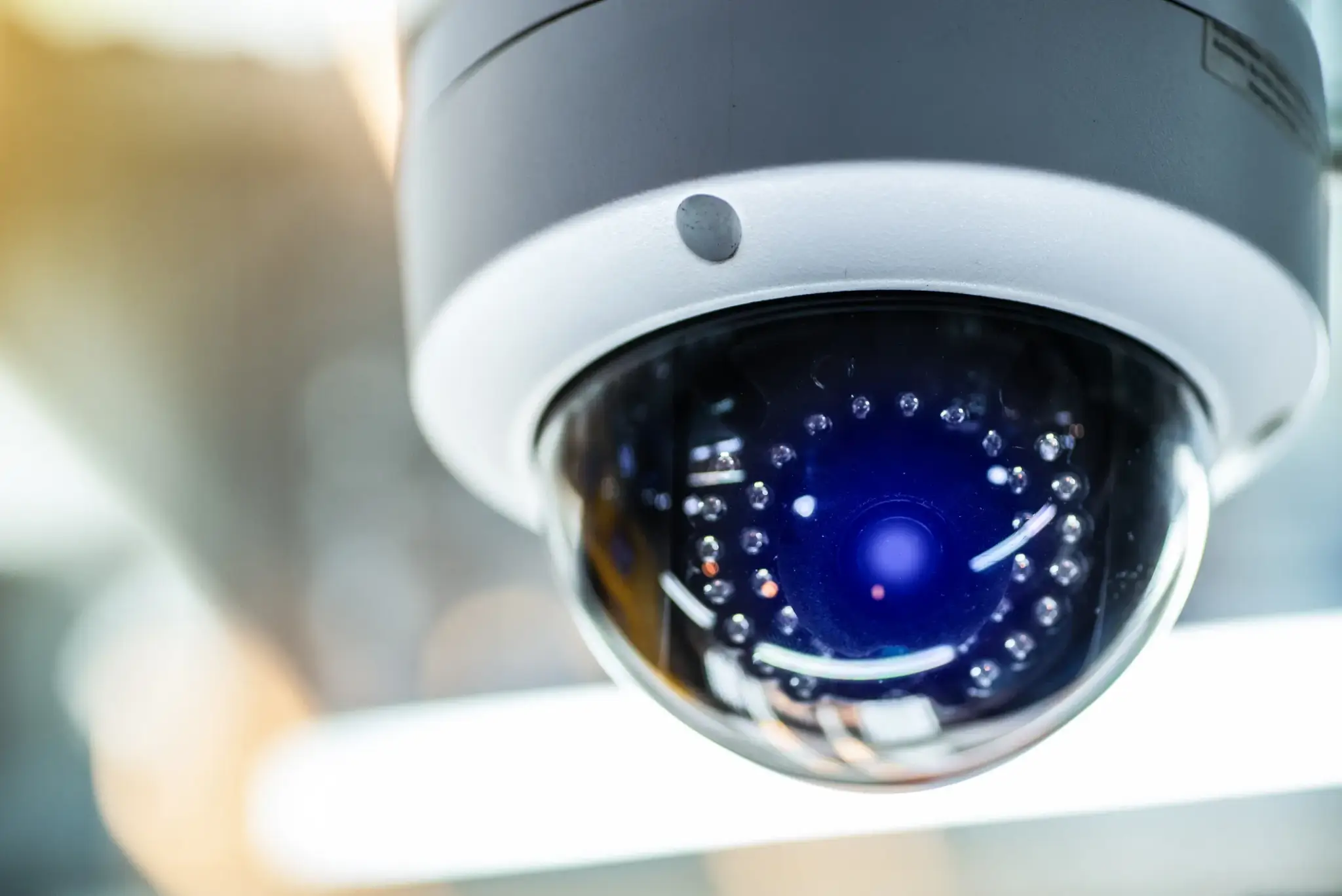 up close image of security camera